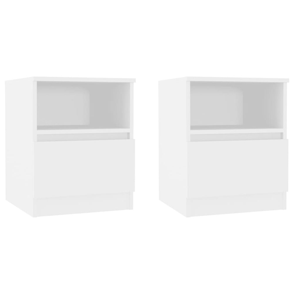 Vidaxl Nočné stolíky 2 ks, biele 40x40x50 cm, kompozitné drevo